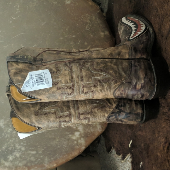 TIN HAUL "Sharky" Bomber Girl Pin-up cowboy western square toe boots NWT 11D - Picture 7 of 16